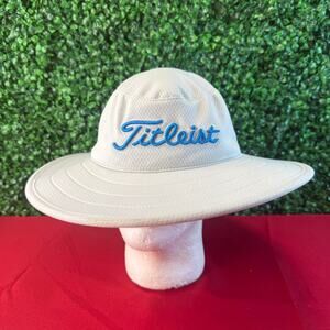 Titleist Tour Aussie Golf Hat White Blue FJ ProV1 Wide Brim Bucket Cap Adult